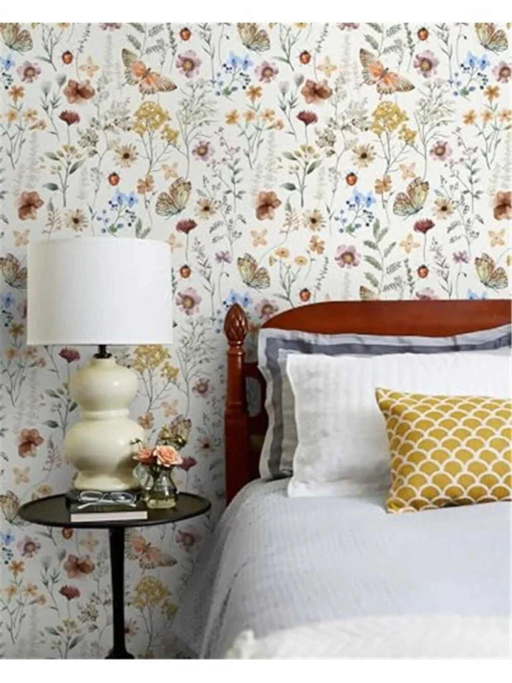 Floral Wallpaper Peel and Stick Wallpaper Boho Multicolor Flower Wallpaper